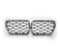 Front Grille 2Pcs Auto Front Hood Kidney Grille For BMW E36 3 Series 1997 1998 1999 Diamond Meteor Style Racing Grills Car Accessories(Silver)