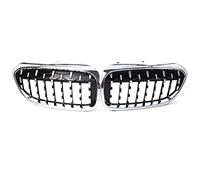 Front Grille A Pair Car Front Bumper Kidney Grille Grill Diamond Meteor Style For BMW 5 Series G30 G38 2017-2020(All Silver)