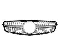 Front Grille Car Front Grill For Mercedes For Benz For C Class W204 C180 C200 C300 C350 2007-2014 Front Bumper Grill Refiting GT Diamond AMG Style Auto Accessories(Silver)