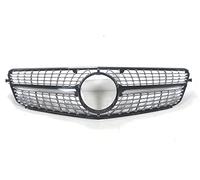 Front Grille Car Grill For Mercedes For Benz C Class W204 2007-2014 Black Silver Replacement Front Bumper Radiator Diamond Grille(Black)