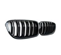 Front Grille Carbon Fiber Dual Slat Gloss Bumper Grill Auto Front Kidney Mesh Replacement for BMW 5 Series F10 F11 F18 520d 530d 540i Bumper Grille(ABS black)(Abs Black)
