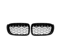 Front Grille Chrome Diamonds Style Front Bumper Grilles Carbon Fiber Look Double Line Racing Grill For BMW For X3 F25 For X4 F26 2014-2018 Car Front Grills(Diamond-Chrome Black)