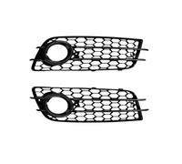 Front Grille Compatible With Audi A4 B8 S-Line S4 2008-2012 HONEYCOMB Fog Light Lamp Bezel Cover 8K0807681C01C,8K0807682C(Glossy Black)