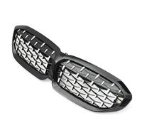Front Grille Diamond Car Front Bumper Kidney Grill Racing Grille ABS For BMW 3 Series G20 G21 330i For M3 340i 2019 2020 2021 2022 Front Kidney Grille(Silver and Black)