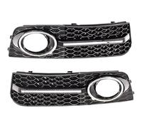 Front Grille For A4 For S4 For B8 2009-2012 Gloss Black ABS Honeycomb Fog Light Grille Set OEM-Style Direct Bumper Trim Mesh Grill