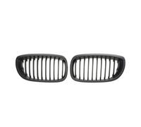 Front Grille For BMW 3 Series E46 2-Door 2002 2003 2004 Matte Double Line Style Front Bumper Racing Grille All Black Dual Slats Kidney Grill Car Front Grills(Single-Matte Black)