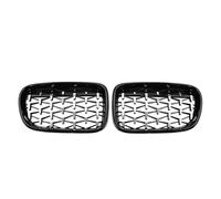 Front Grille For BMW For X3 F25 2010-2013 Chrome Silver Diamonds Front Bumper Hood Grilles Single And Double Line Style Upper Racing Grills Kidney Grill(Diamond-Chrome Black)