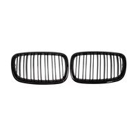 Front Grille For BMW For X5 For E70 For X6 For E71 2007-2014 Front Bumper Grilles Chrome Silver Diamonds Style Double Dual Slats Upper Grills Front Grill(Double-Glossy Black)