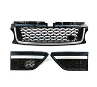 Front Grille For Land For Rover For Range For Sport 2010-2013 L320 Car Front Bumper Grille 3pcs ABS Side Vent Cover Grills Auto Accessories Front Grill(Black silver)