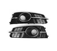 Front Grille Frills For A6 C7 A6L With Fog Light 2015-2018 4G0807681AG,4G0807682AG 2x Front Bumper Grille Lamps Mask Cover Front Radiator Grille Frills(Silver)