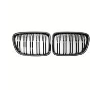 Front Grille Frills For BMW E84 X1 18i 20i 25i 28i 2009-2015 Sport Grill Double Slat Line Grilles Car Gloss Black Front Bumper Grille Front Bumper Kidney Grilles