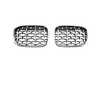 Front Grille Frills For BMW X3 X4 G01 G02 G08 2017-2021 Car Racing Grills Tuning Front Kidney Grille Diamond Style Front Hood Bumper Grille(Silver)