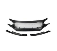 Front Grille Frills For Civic 10th FK7 FK8 TYPE-R Racing FC JS N1 Style Carbon Grille Lamp Eyebrow Trim Front Bumper Air Inlet Front Bumper Kidney Grilles(Rhd Gray)