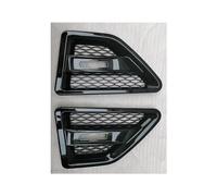 Front Grille Grill 2PCS Car Side Fender Spoiler Outflow Vent & Door Side Grille Vent Mesh Grill Fog Light Cover Trim For Freelander 2 LR2 2008-2015(Black)
