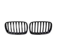Front Grille Grills For BMW X5 E70 X6 E71 2007-2014 Chrome Silver Diamonds Style Double Dual Slats Upper Grills All Black Front Bumper Grilles car grille(Single-Glossy Black)