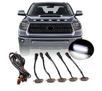 Front Grille LED Lights for Toyota Tundra 2008up Universal Trucks SUV with Raptor Style Grill Trim White DRL Lamps for Dodge Ram/Ford F150/ Jeep Gladiator/GMC Sierra/Chevrolet Silverado/ (5PCS)