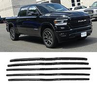 Front Grille Overlay for Compatible With 2019-2022 Dodge Ram 1500 Gloss Black ABS Grill Cover Inserts