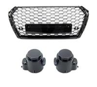 Front Grille Panel Replacement Compatible With For A4 S4 B9 2015 2016 2017 2018 2019 Car Front Bumper Guard Radiator Racing Grille Honeycomb 2 Radar Plugs