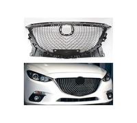 Front Grille Racing Grill Compatible For Mazda 3 2014-2016 Diamond Style Compatible For Mazda3 Replacement Car Upper Bumper Intake Hood Mesh Vent Grid Kit