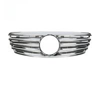 Front Grille Replacement for E-Class W211 2002-2006 Style Grille Upgrade Five Horizontal Slats ABS Gloss Black Front(1Bright Black)(Electroplated)