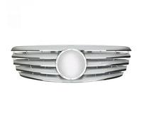 Front Grille Replacement for E-Class W211 2002-2006 Style Grille Upgrade Five Horizontal Slats ABS Gloss Black Front(1Bright Black)(Silver)