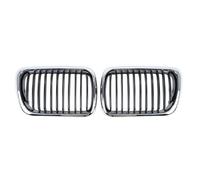 Front Grilles For BMW E36 3-series 318i 320i 323i 325i 4 Door 1997-1999 2Pcs Dropshipping Front Silver Wide Kidney Sport Grille Grill Front Kidney Grille