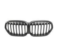 Front Grilles For BMW For X1 F48 For LCI 2020-2022 Chrome Diamonds Style Upper Grilles Carbon Fiber Look Single Line Style Front Bumper Grilles Front Kidney Grille(Single-Matte Black)