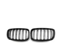 Front Grilles Replacement for BMW X5 E70 2007-2013 X6 E71 E72 2008-2014 Carbon Style Grille Gloss Black Car Front Kidney Double Slat Grill Kidney Grill Grille(All Black)(All Black)