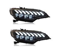 Front Head light Assembly Compatible With Fit For Jazz 2014 2015 2016 2017 2018 2019 2020 Head Lamp DRL Evil Eye Dynamic Signal Lights Headlights Driving Light(White)