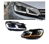 Front Headlight 1 Pair compatible with VW For Golf 6 Mk6 Car Light 2009-2012 Headlamp LED Projector Lens Headlight DRL Turn Signal Lamps High Beam Lamps