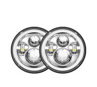 Front Headlight 4X4 7inch LED Headlight DRL For Nissan For Patrol Y60 For Hummer H1&H2 For Lada For Wrangler TJ JK LJ CJ For Land For Rover For Defender(40w Halo Lamp Silver)