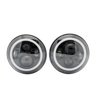 Front Headlight 7" Inch Angel Eye LED DRL Headlights For Classic For Mini For Austin For Rover For BMW(2Piece black Headlight)