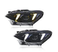 Front Headlight Compatible With For F20 Headlights 1 Series 116i 118i 2012 2013 2014 DRL Turn Signal High Beam Angel Eye Projector 2pcs(Halogen LHD)