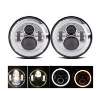 Front Headlight For VW For Beetle Classic For Santana PS10 2004 7'' LED DRL Headlight 45w 4x4 7inch Round Halo Headlights 7" LED Headlamp With/no Amber Turn Signal Headlamp(2 Piece halo chrome)