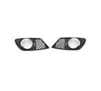 Front Headlight Grille Cover 1 Pair Car Front Bumper Fog Light Grille Fog Lamp Grill Cover with Chrome Frame for Benz for C-Class W204 2008 2009 2010