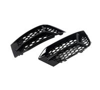 Front Headlight Grille Cover For A3 2017 2018 2019 2020 Honeycomb fog lamp frame hollow grille under the net Black Bright Car Accessories