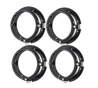 Front Headlight Universal Round 5 3/4" 5.75 Inch Motorcycle LED Headlight Mounting Bracket Black/Silver Motor Headlamp Mount Brackets Ring Motorcycle Headlight(4PCS Black)
