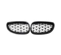Front Hood Grille A Pair Car Grill For 5 Series E60 E61 550i 535i M5 2003-2010 Diamond Front Kidney Grille Meteor Style Chrome Auto Accessories(Gloss Black)