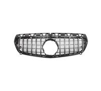 Front Hood Grille For Benz For A-Class W176 A180 A200 A250 A45 AMG 2013-2015 Chrome Black Diamonds Style Grille GTR Front Bumper(GTR-Silver)