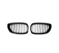 Front Hood Grille Matte Double Line Style Front Bumper Grille For 3 Series E46 2-Door 2002-2004 All Black Dual Slats Kidney Grill(Single-Glossy Black)