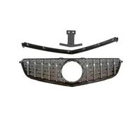 Front Hood Grille Racing Grill Upgrade GT Style Grills Tuning Compatible For Mercedes-Benz W204 C-Class C63 AMG 2012 2013 2014(Silver)