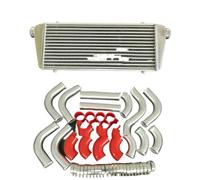 Front intercooler 550x220x52mm Universal Aluminum Turbo Intercooler Exchanger + 12PCS 2.25" In/Outlet 57mm Pipe HOSE Tube Fin