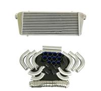 Front intercooler 550x220x52mm Universal Aluminum Turbo Intercooler Exchanger + 12PCS 2.25" In/Outlet 57mm Pipe HOSE Tube Fin