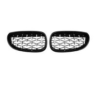 Front Kidney Grill Diamond Car Front Bumper Grille Kidney Racing Grill 2004-2009 Grille Black Frame Silver Grills For BMW E60 E61 550i 535i Front Bumper Grille(Black Silver)