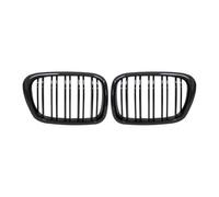 Front Kidney Grill Engine Hood Grille Compatible With E39 5 Series For 525 528 530 For M5 1997-2003 Glossy Black Double Slats Front Kidney Grill(Carbon Look)