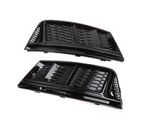 Front Kidney Grill For A4 For B9 2016-2018 2X Gloss Black Honeycomb Front Bumper Lower Fog Light Lamp Grill Grille Cover