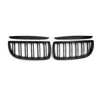 Front Kidney Grill For BMW E90 E91 3 Series 320i 325i 328i 2005-2008 1 Pair Gloss Matt Blac 2 Line Front Kidney Grille Grill Double Slat Front Grills(Gloss Black 2 Line)