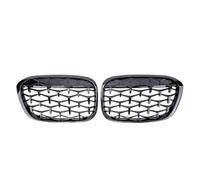Front Kidney Grill For BMW For X1 F48 F49 2016-2019 Double Line Style Front Racing Grilles Chrome Diamonds Style Upper Grills Accessories Front Grills(Diamond-Glossy Black)
