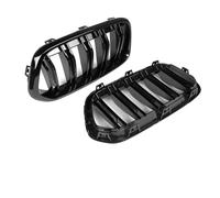 Front Kidney Grill For BMW For X2 F39 SUV 2018+ A Pair Front Bumper Kidney Grille Grill Gloss Black Double Slat Line Grills Car Accessories Front Grills