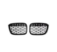 Front Kidney Grill For BMW For X3 G01 For X4 G02 2017-2021 Front Kidney Grills Grille Replacement Grille Car Front Bumper Grill Diamond Meteor Style Front Grills(Silver and Black)